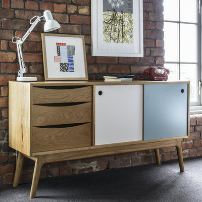 1950’s Style European Oak 20:20 Cabinet Triple Fronted