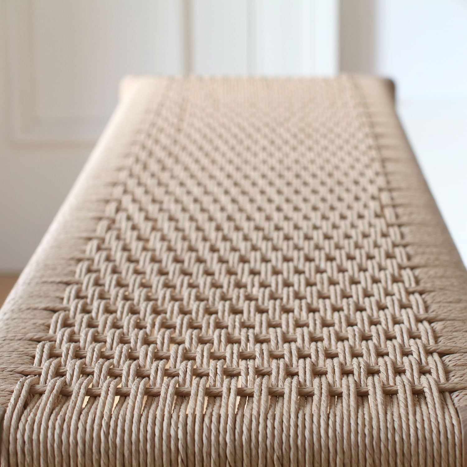 Danish Cord mid century bench in oak or walnut