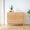 Solid Oak Contemporary Side Cabinet With Exquisite Fluted Detailing