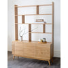 Solid oak sideboard with fluted front and shelves
