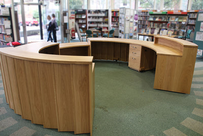 Circular Oak Reception Desk