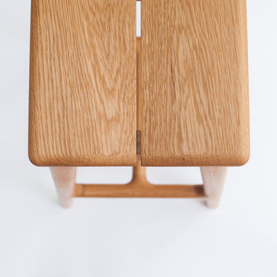 Handmade modern large oak stool