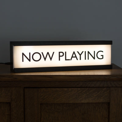 NOW PLAYING - wooden light box