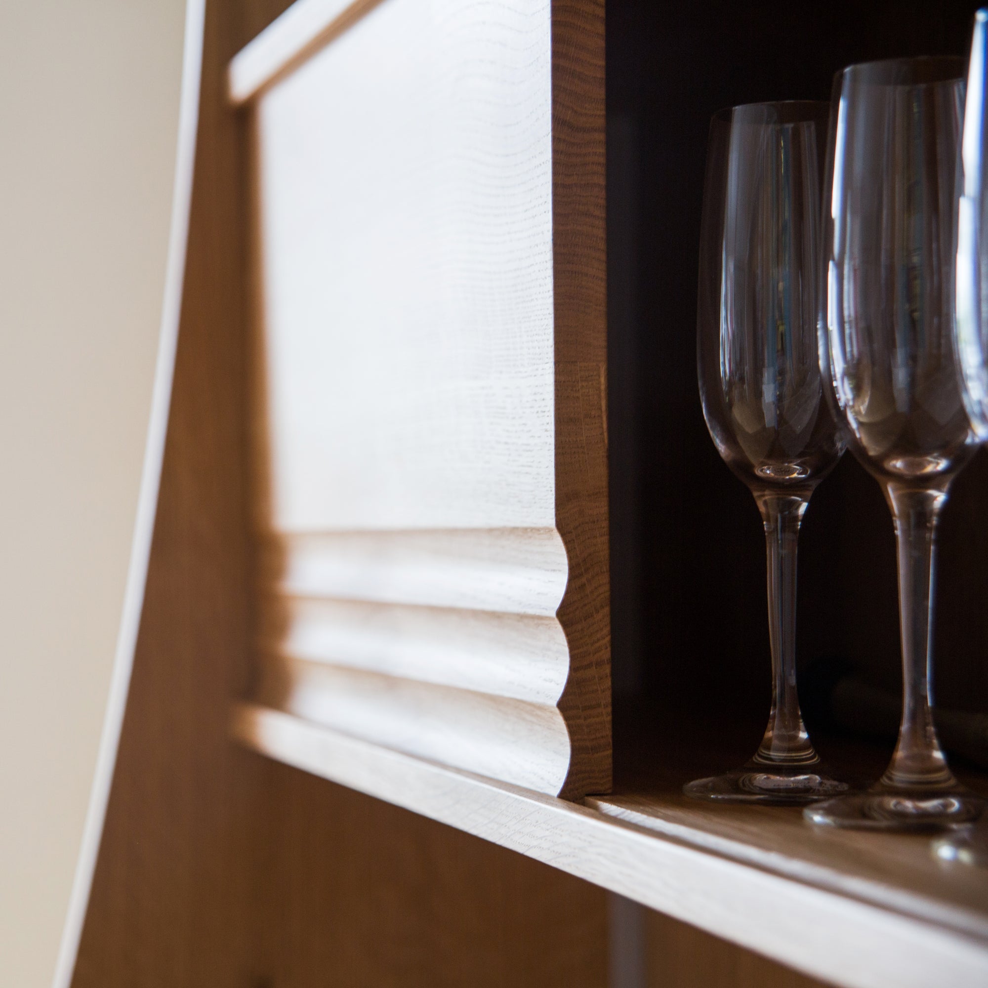 Midcentury Oak Drinks Cabinet