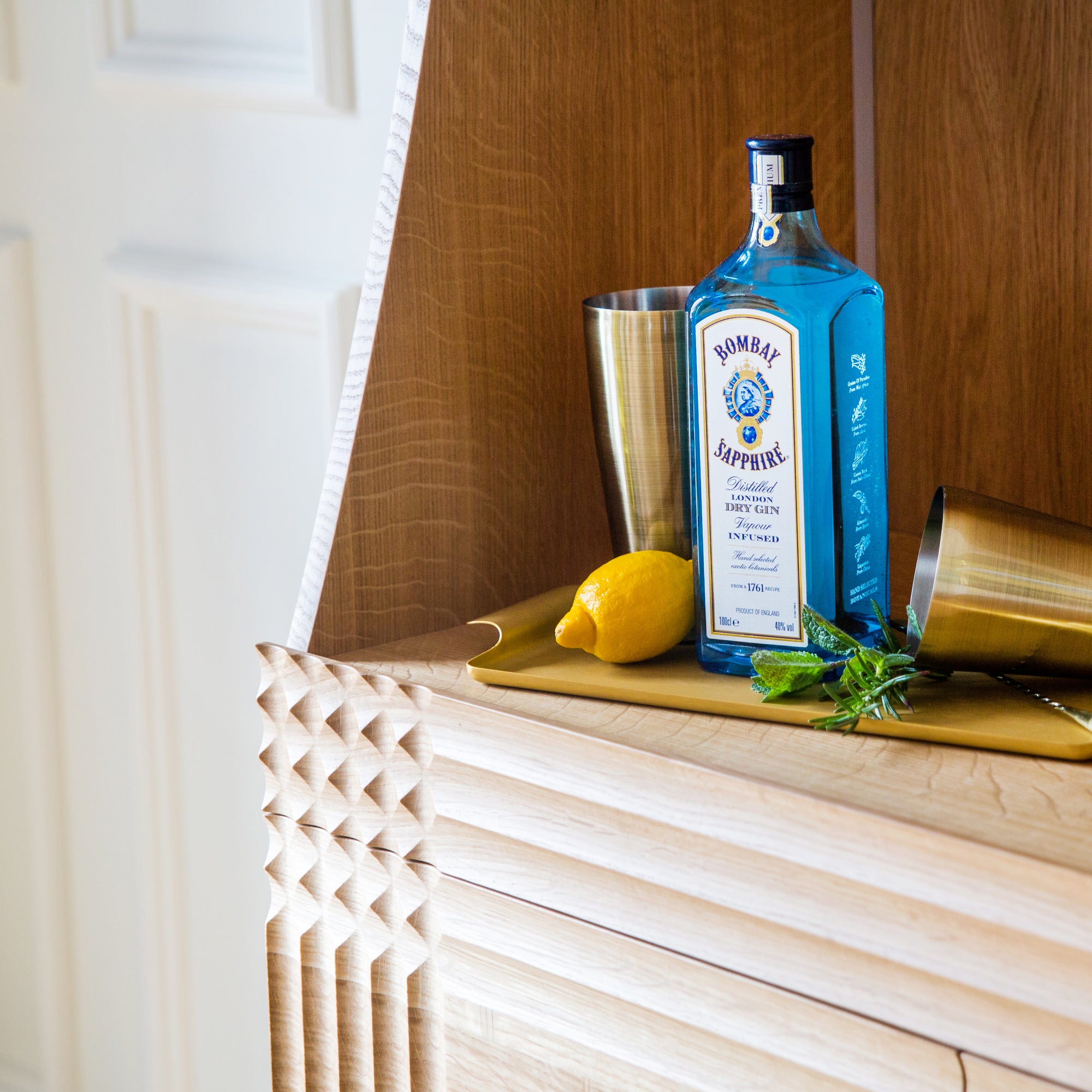 Midcentury Oak Drinks Cabinet