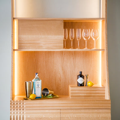 Midcentury Oak Drinks Cabinet