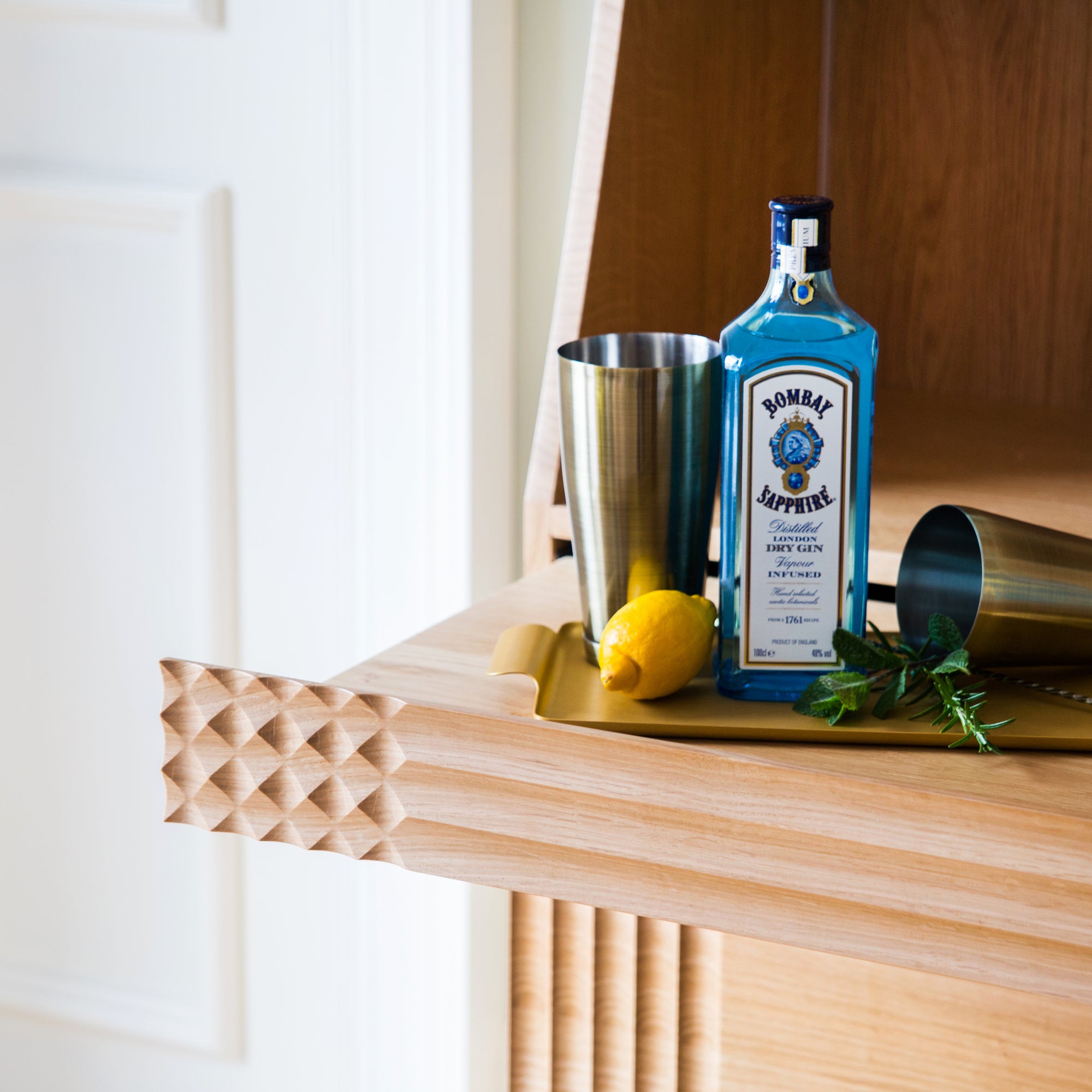 Midcentury Oak Drinks Cabinet