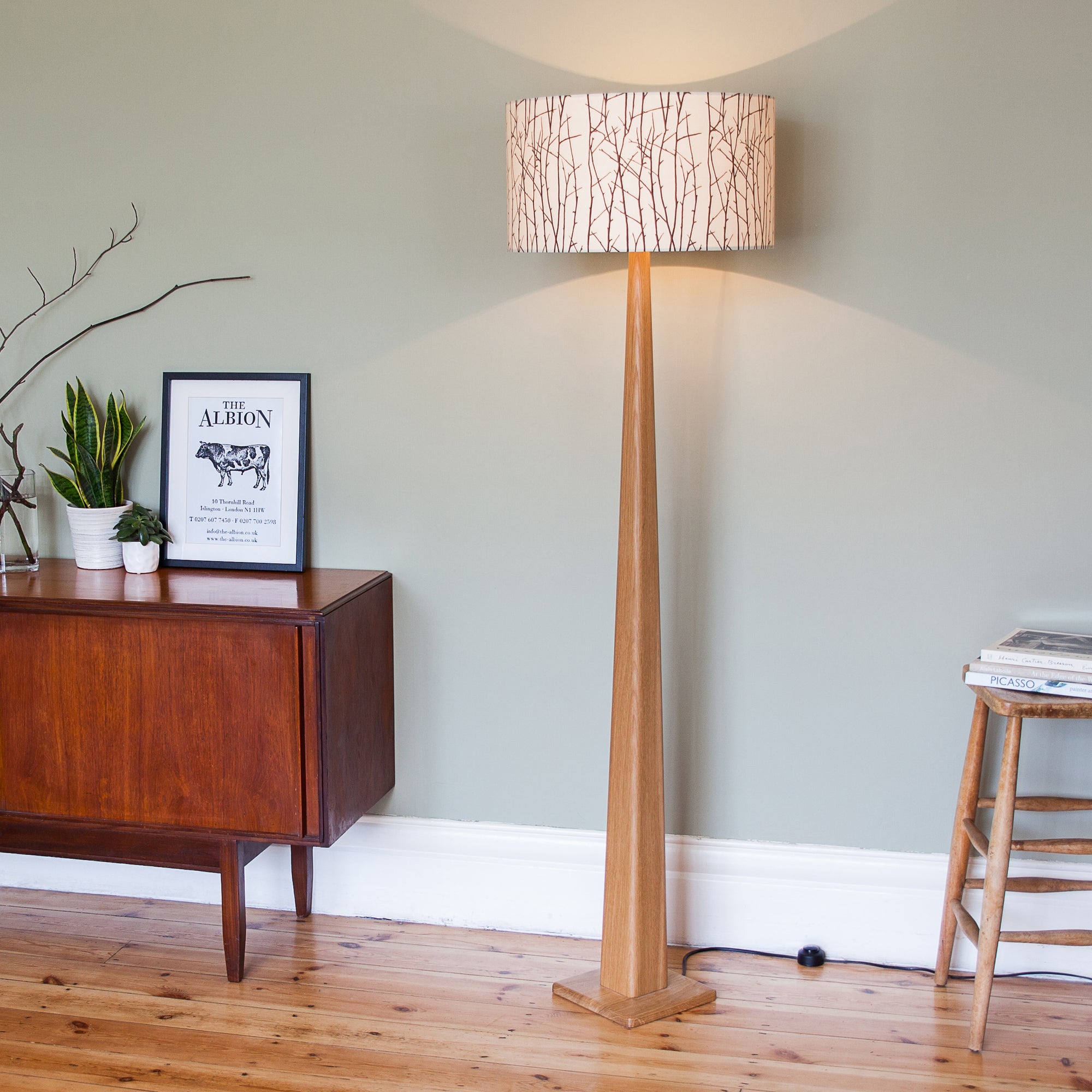 Handmade Oak Standard lamp base only - Nick James Design