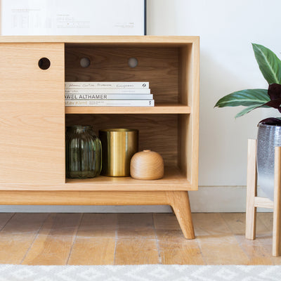 Midcentury Style Oak 20:20 Cabinet