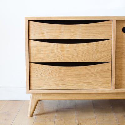 Midcentury Style Oak 20:20 Cabinet