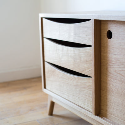 Midcentury Style Oak 20:20 Cabinet