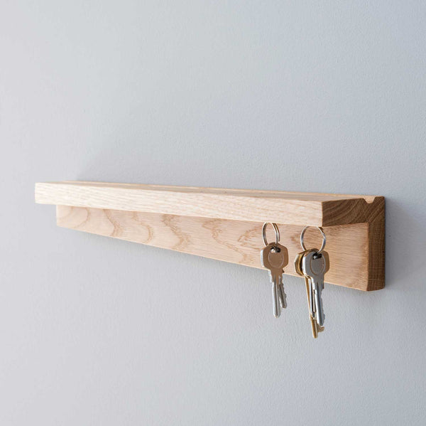 Magnetic key shelf in walnut or oak - Nick James Design