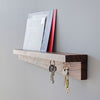 Magnetic key shelf in walnut or oak