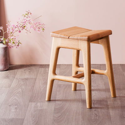 Handmade modern small oak stool