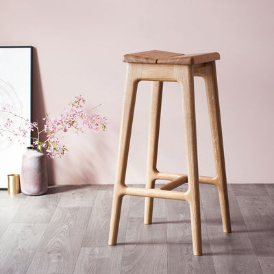 Handmade modern large oak stool