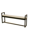 Walnut hallway bench 3 seater with handles