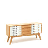 European Oak Retro Sideboard With Formica Patterning