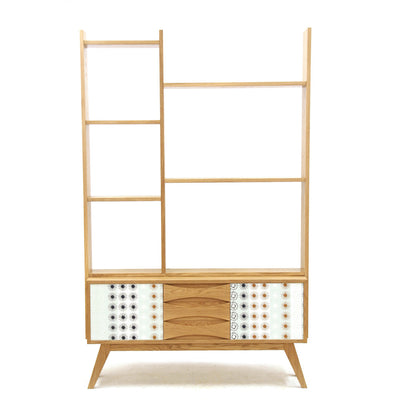 European Oak Retro Sideboard With Formica Patterning