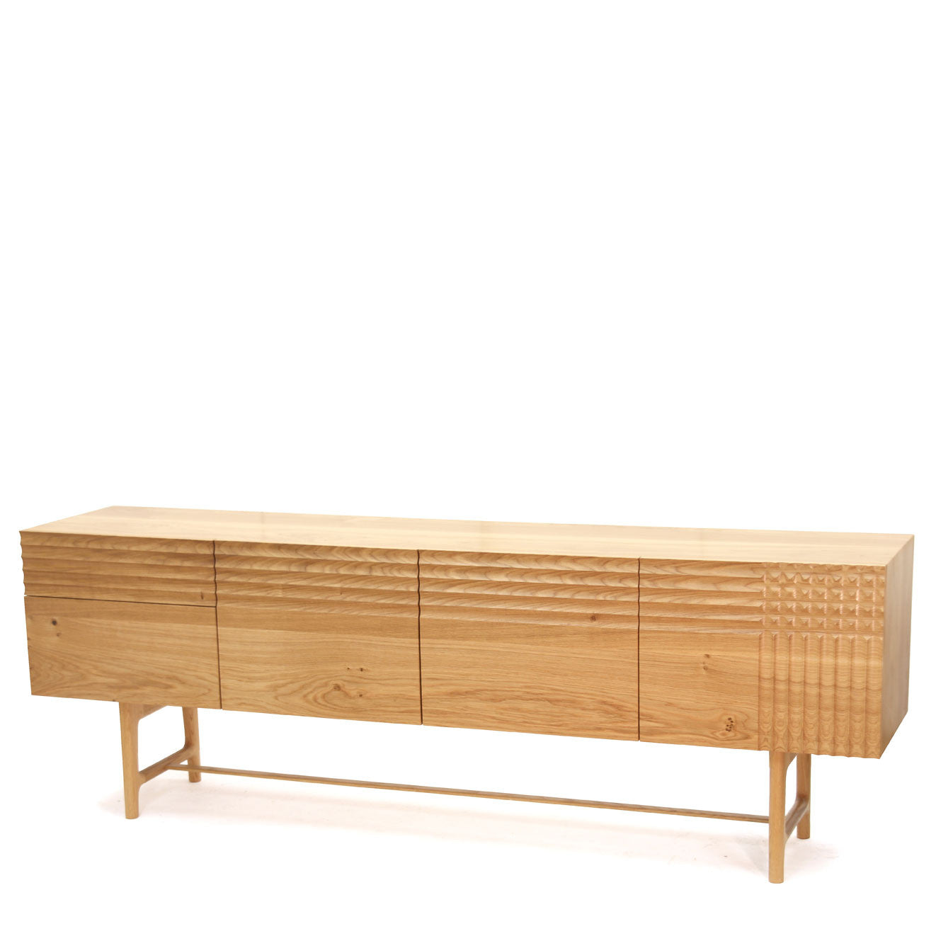 Solid Oak Contemporary Cabinet With Exquisite Fluted Detailing