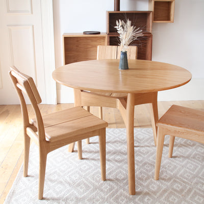 Handmade contemporary circular oak dining table