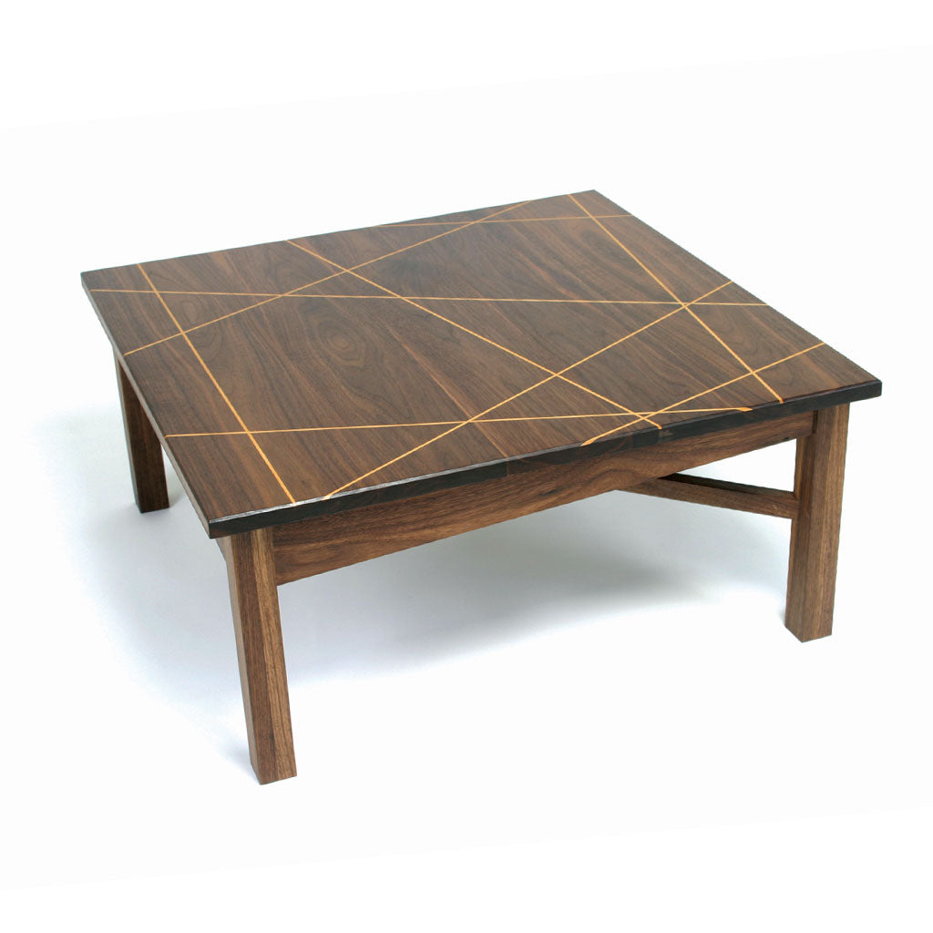 Ingenious Walnut Coffee Table With Fibonacci Led Geometric Pattern