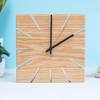 Slot Clock - solid oak handmade clock