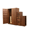 Large Tansu Walnut Wardrobe with Maple doors