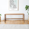 Danish Cord mid century bench in oak or walnut