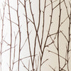 Solid walnut table lamp base and fabric woodland print shade